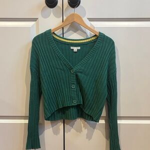 American Eagle Outfitters Teal Button-Up Cardigan